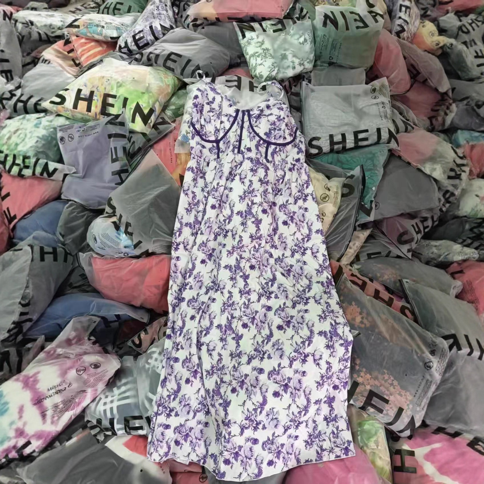 Comercio exterior damas shein hot chick variedad de verano vestido de flores europeas y americanas vestido casual sexy fábrica de cola