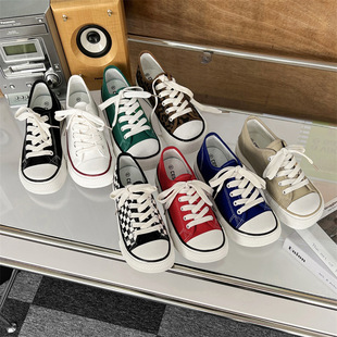 Mango Head Canvas Shoes Women's Shoes 2025 New Summer Wide-Head Cloth Shoes Spring & Fall Students Versatile Square Toe Sneakers Thick Soles