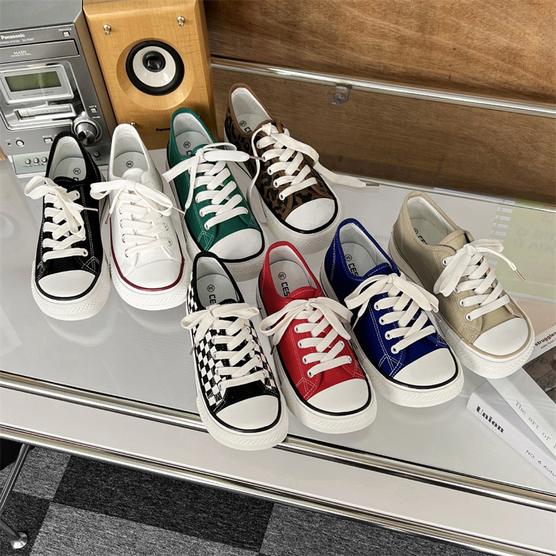 Mango Head Canvas Shoes Women's Shoes 2025 New Summer Wide-Head Cloth Shoes Spring & Fall Students Versatile Square Toe Sneakers Thick Soles