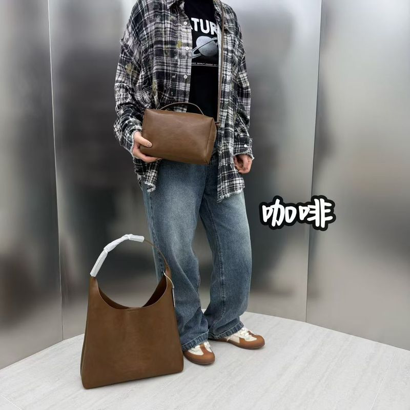纯色软皮腋下包包女2025秋季大容量百搭高级感通勤单肩托特包批发|undefined