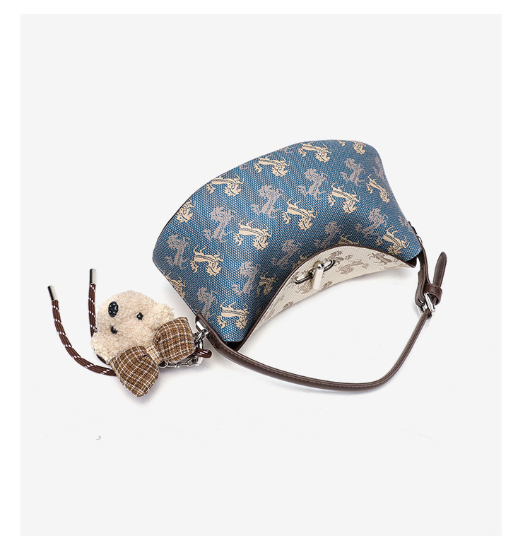 Túi đeo chéo nữ phong cách Hàn Quốc in họa tiết vintage, thiết kế hình túi vàng (yuanbao) – phiên bản mới xuân hè 2026, màu sắc tương phản thời trang chi tiết 16