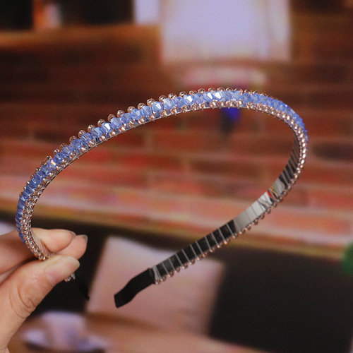 New trendy hair accessories Korean style colorful crystal hair clips handmade braided headband elegant hairpin bead crystal hair band