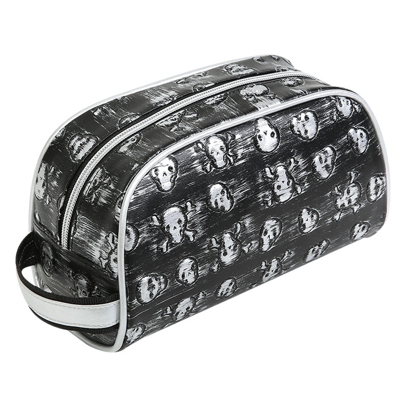 Bolsa de lavado simple transfronteriza de cuero de LA PU bolsa de almacenamiento de cosméticos de viaje de negocios portátil de gran capacidad a prueba de agua para hombres y mujeres