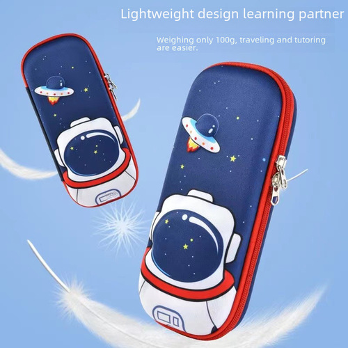 3D Stereo Boy Girl Schoolbag Student Large Capacity Silent Standing Fabric Cartoon Stationery Box