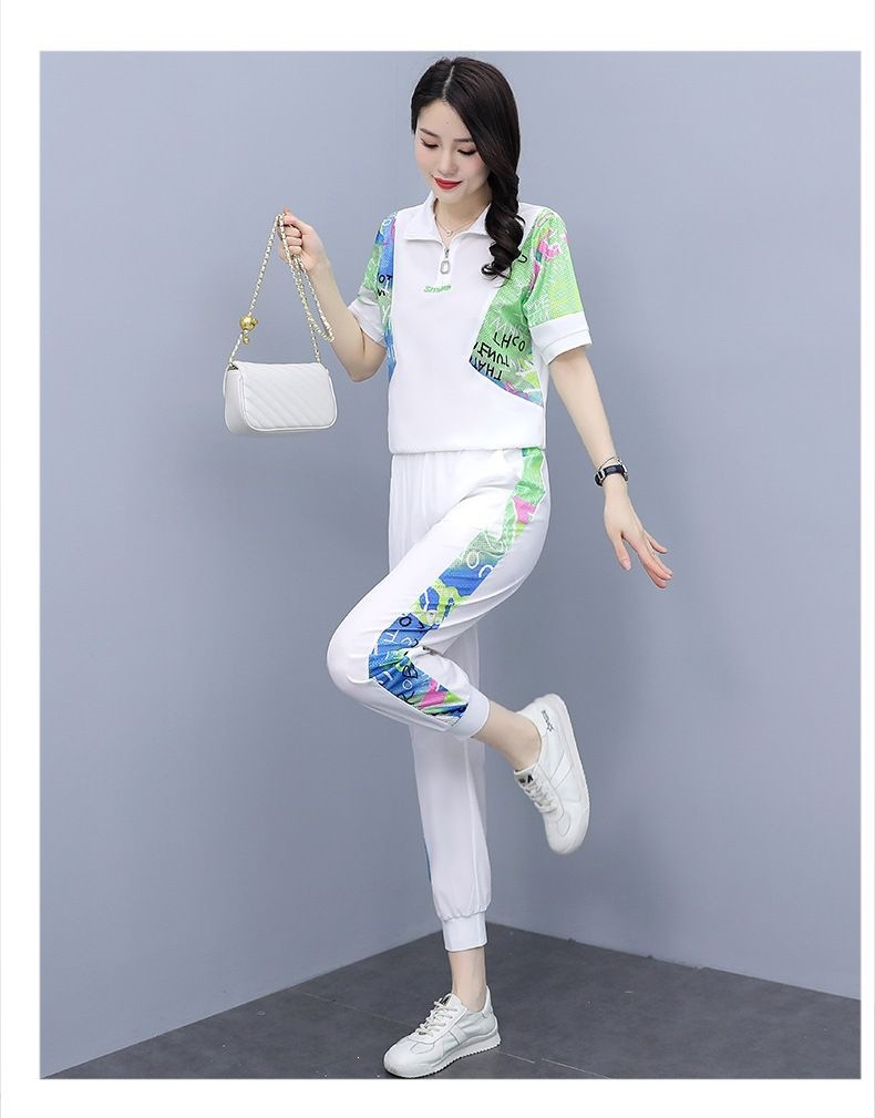 Women's Slimming Sports Suit Set Fashionable Casual Two Piece Set With Top And Jogger Pants For Summer_ecoleips.com