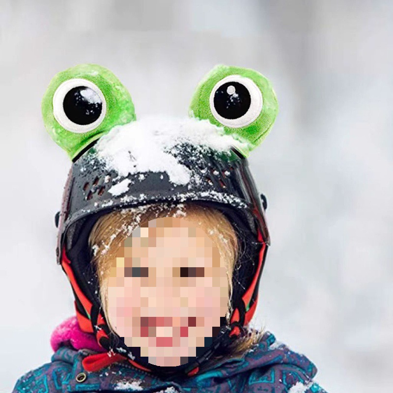 Ski Helmet Decoration Cartoon Plush Rabbit Ear Stickers Motorcycle Helmet Accessories