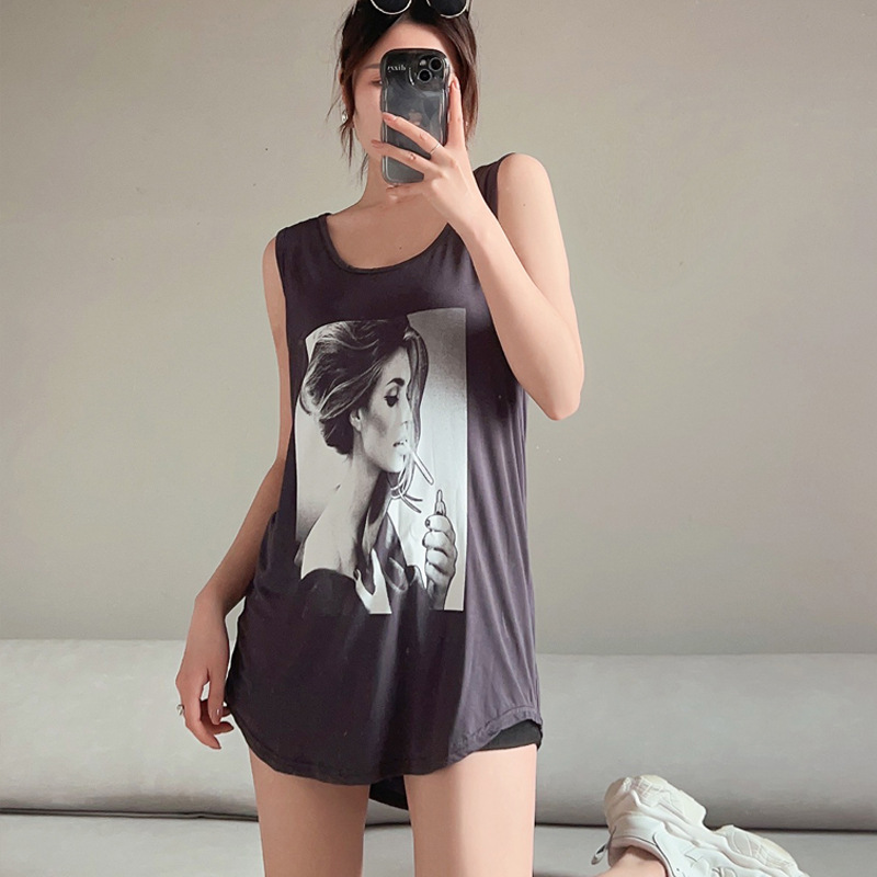 Modal Camisole Women's Summer Inner Base Shirt Fashionable Printed Sleeveless Outer Wear Summer Thin Breathable Top Modal Camisole Women's Summer Inner Base Shirt Fashionable Printed Sleeveless Outer Wear Summer Thin Breathable Top