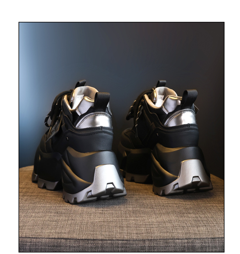 Giày sneaker chunky nữ đế dày độn cao thời trang — Màu đen chi tiết 23