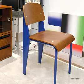 复古实木椅子北欧设计师餐椅奶油餐桌椅小户型家用餐厅靠背标准椅