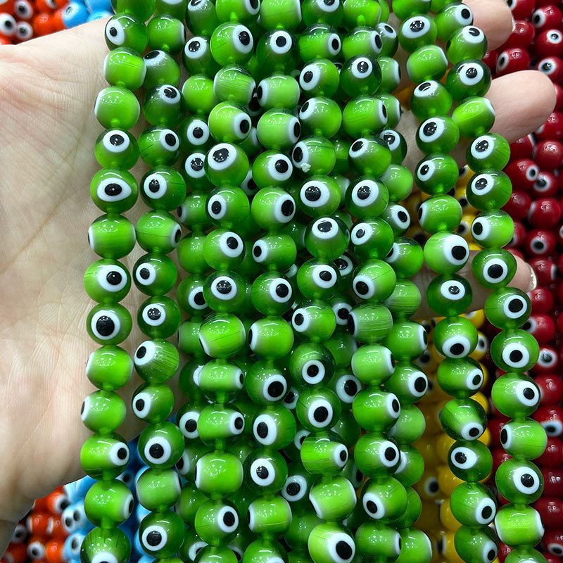 Cuentas Redondas Turcas de Ojo Turco, Cuentas de Vidrio Sueltas, Colores Surtidos, Cuentas Pequeñas, Accesorios Completos para Joyería DIY