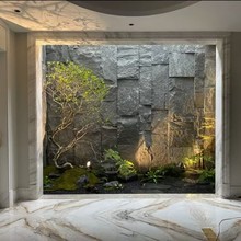 中国黑景观石园林工程庭院别墅天然黑色石异形假山造景观赏置石