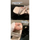 Sheepskin Su Yinyin Same-style Two-heel High Rhinestone Slides with Square Toe Open Toe Slides Women's Outer Wear Sandals