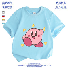 2024 Girls' Casual Short-Sleeve Star Kirby Kirby Children's Clothing Matchable Base Shirt Summer New Half-Sleeve Top