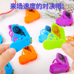 Mini Press Ejection Rotating Small Top Plastic Launching Small Top Desktop Battle Toy Children's Decompression Toy