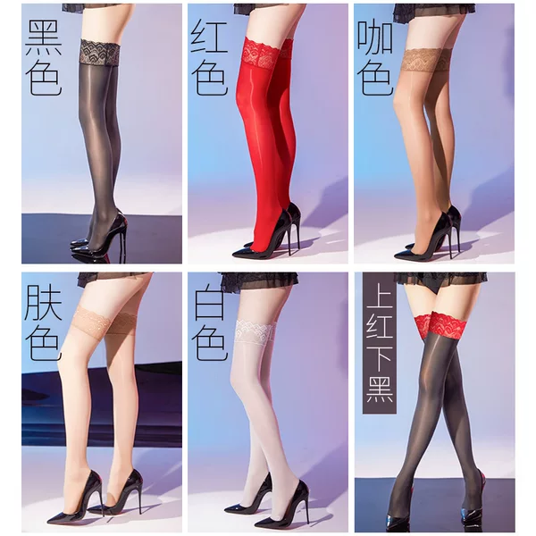 Horse Oil Socks Aurora Oil Glow Stockings Oil Glow Stockings Women Jk Peacock Lace Stockings Non-slip Oil Glow Sexy Over-knee Socks