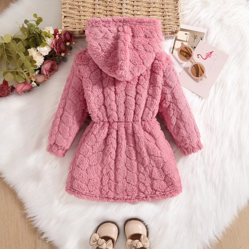 Independence Station Factory Winter Infants and Children with velvet and thick hoodie coat waist and warm pullover coat