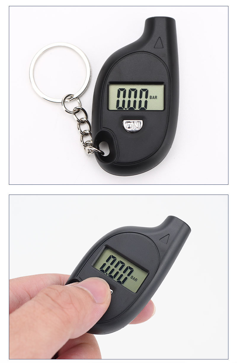 Tire pressure gauge car tire keychain digital display mini high precision tire pressure meter cross-border sourcing factory wholesale in stock