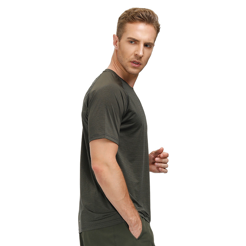 2021新款男士速干T恤 户外运动冰丝透气吸汗快干衣健身大码跨境