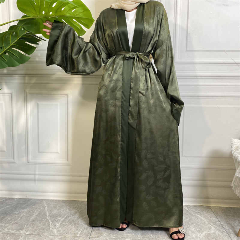 Aliexpress Tiktok Amazon Cross-Border Exclusive Satin Printed Cardigan Robe 1948 Aliexpress Tiktok Amazon Cross-Border Exclusive Satin Printed Cardigan Robe 1948