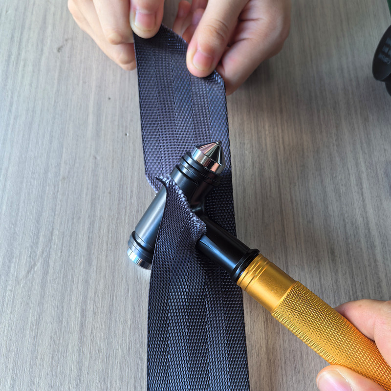 Car Safety Hammer, Car Window-Breaking Tool for Breaking Glass, Escape Tool, Multi-Functional Aluminum Alloy Tungsten Steel Fire Hammer for Vehicles