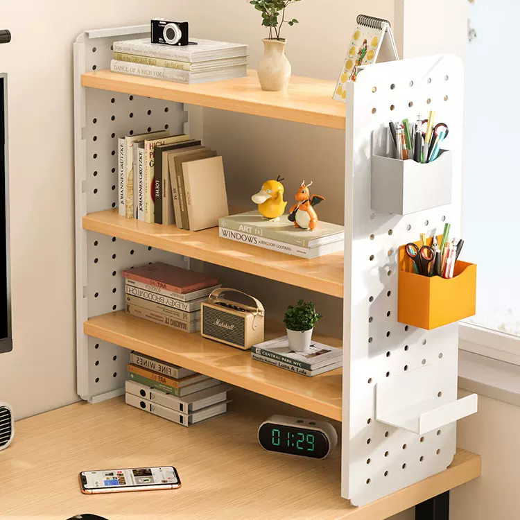 桌上书架桌面置物架洞洞板书桌多层工位收纳展示架多层置物架