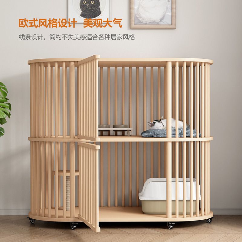 猫别墅实木制猫笼子超大自由空间家用猫柜室内猫屋猫房子三层猫舍|undefined
