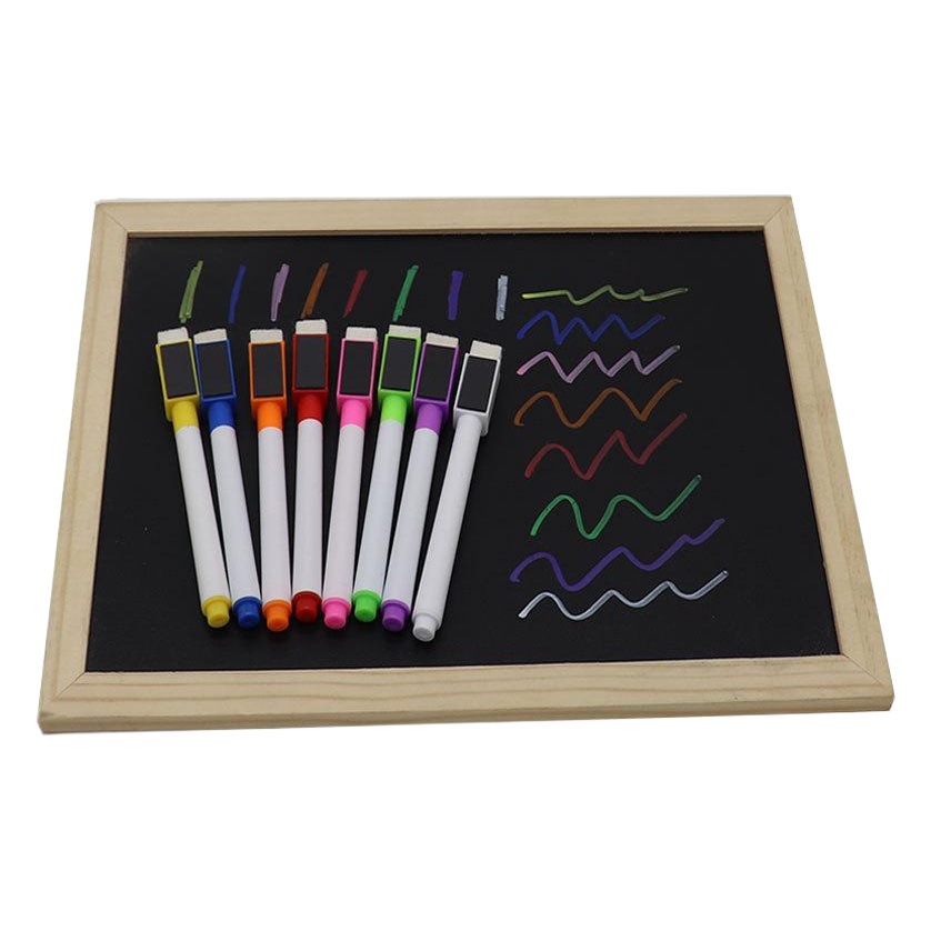 Directo de fábrica pizarra pluma soluble en agua tiza líquida borrable luz LED tablero de la pluma con el cepillo magnético rotulador