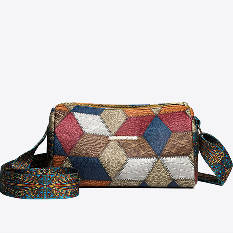 Bolsa de ombro feminina com costura em losango cor sólida_voghion.com