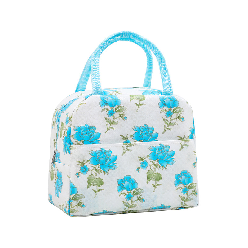 Simple Style Style Japanese Style Thermal Insulation Lunch Box Bag Portable Foldable Simple Style Stripe Oxford Cloth 1 Piece