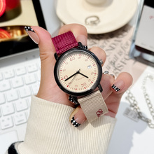 手表男女学生初高中生青少年时尚潮流夜光防水个性撞色帆布带手表