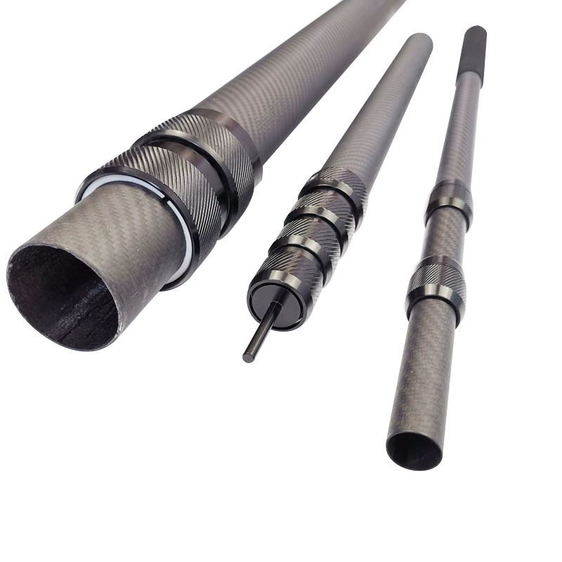 Заводской телескопический стержень из углеродного волокна с несколькими секциями, настраиваемой длиной, многофункциональный стержень из углеродного волокна с свободной регулировкой и телескопическим механизмом.