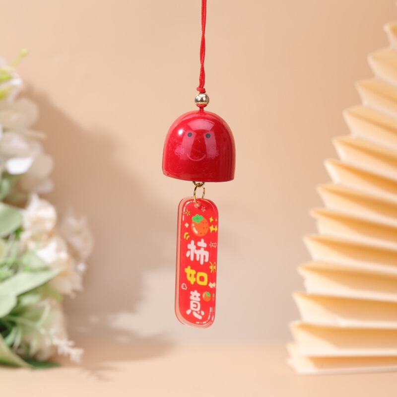 亚克力祝福语字牌彩色笑脸合金铃铛风铃挂件挂件文字祝福励志|undefined