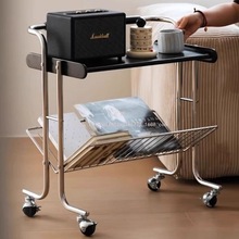 亿君可移动置物架沙发边几漫野家用不锈钢餐车款创意推车实木网红