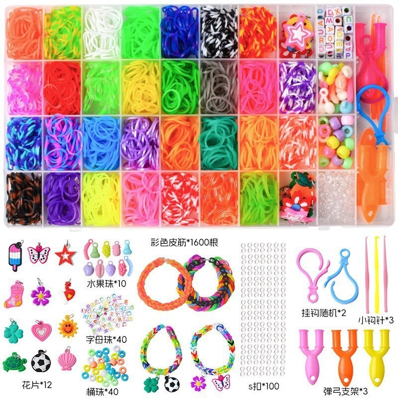 Diy arco iris para niños tejedor de banda de goma amazon puzzle juguetes de pulsera collar hacer telar