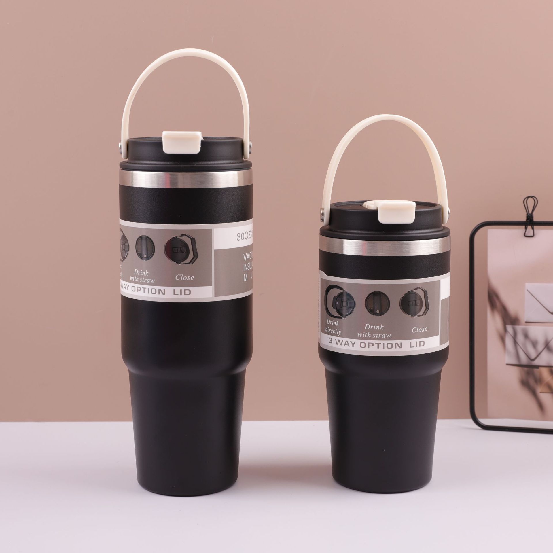 Transfronterizo 304 acero inoxidable silicona portable doble bebida taza de automóvil Big Mac gran capacidad personalizada taza de automóvil