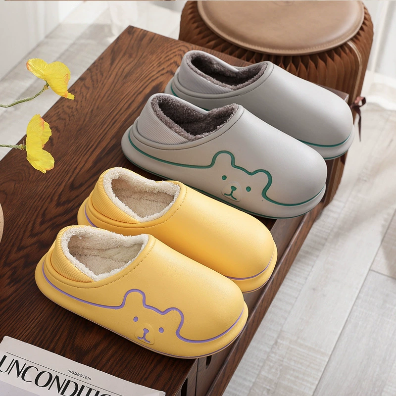 Водонепроницаемые хлопковые тапочки, Мужская зимняя домашняя сумка с хлопковыми тапочками, нескользящая теплая Лунная обувь, пара в хлопковой обуви для женщин