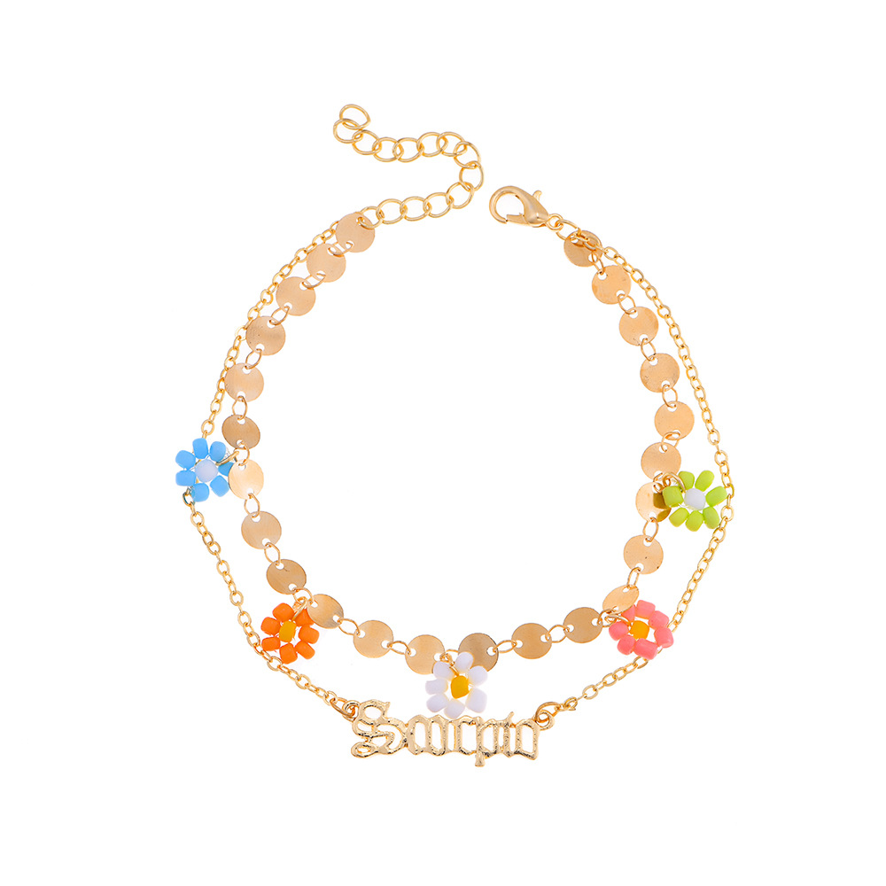 Wholesale Creative Beads Flower Letter Constellation Anklet Nihaojewelry display picture 19