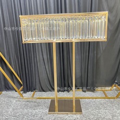 新款跨境专供长方形铁艺电镀装饰桌花器婚礼堂宴会厅舞台布置摆件