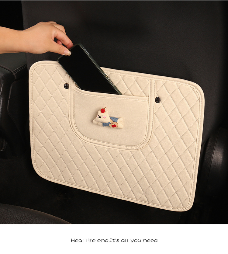 Women's Cute Cartoon Car Seat Back Anti-Kick Pad Car Seat Back Anti-Stain Pad Rear Children's Anti-Scratch Pad
