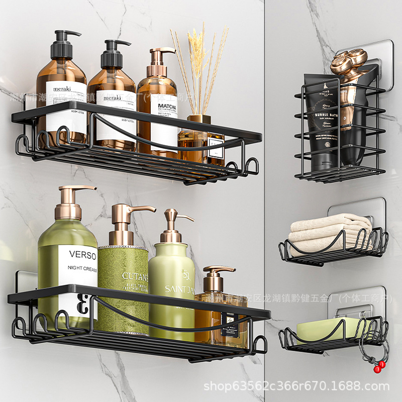 Amazon Bathroom Storage Rack Bathroom Punch-Free Storage Rack Toilet Wall Shower Room Wall-Mounted Storage Rack