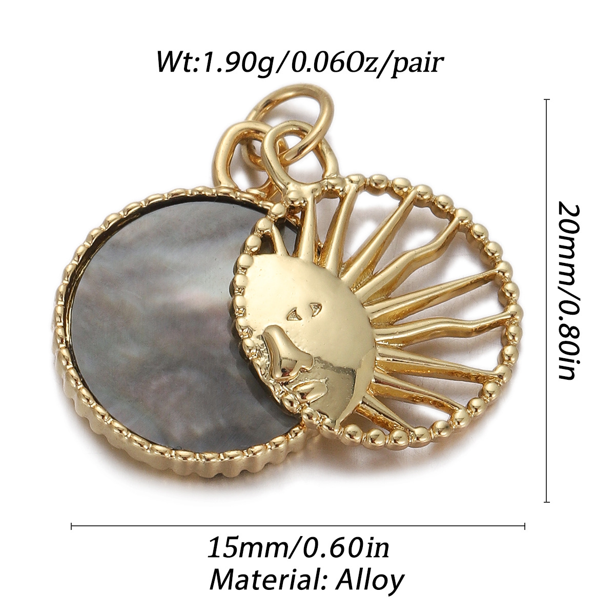 4g Weight Pendant Jewelry Making Type Gold Plated Plating Material Zircon Inlay Material 1 Piece Quantity Holiday, Daily Occasion Copper Material Geometric, Star, Moon Pattern Women's Gender Enamel Design Simple Style Style 1 Piece Copper Zircon Gold Plated Geometric Star Moon Pendant 11