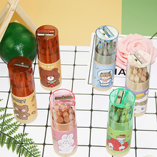 筒装彩色铅笔12色木制涂鸦绘画儿童原木画笔多色dly学生铅笔批发