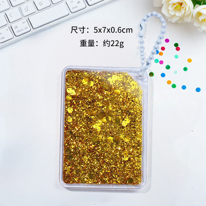 新款透明流沙咕卡砖创意手工DIY流沙咕卡盘钥匙扣手账装饰咕卡片|undefined