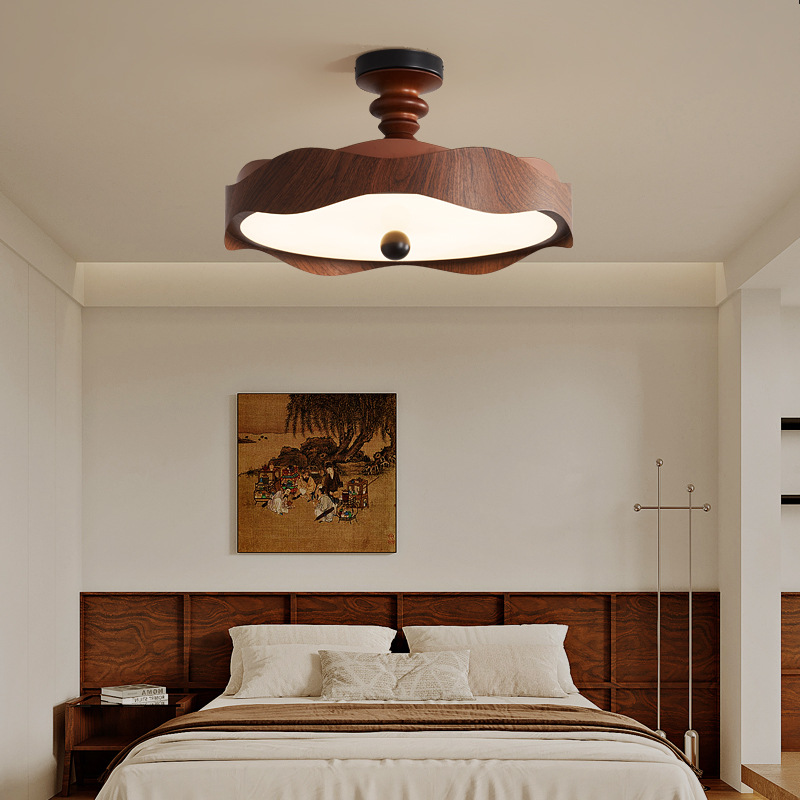 Lámpara de techo de dormitorio de alta gama de espectro completo, lámpara de habitación de dormitorio principal de estilo antiguo francés, lámpara de protección ocular de restaurante minimalista moderna