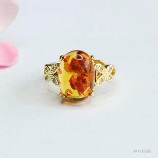 Yuyu Natural Amber Ring Huapo Ring Jewelry Jewelry Women's Factory Wholesale HP3120505