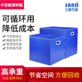 PP中空板周转箱可折叠带盖魔术贴塑料纸箱物流包装斜口盒钙塑箱