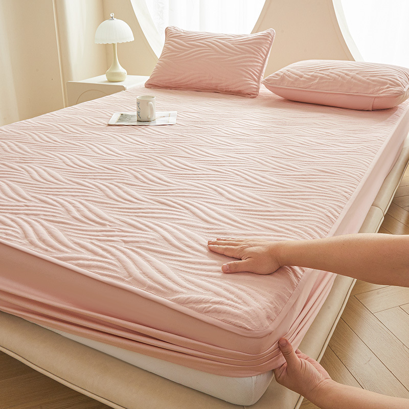 Category a Maternal and Infant Grade Waterproof Quilted Bed Sheet Plus Cotton Soy Fiber Urine Barrier Simmons Mattress Protector Dust Cover 1