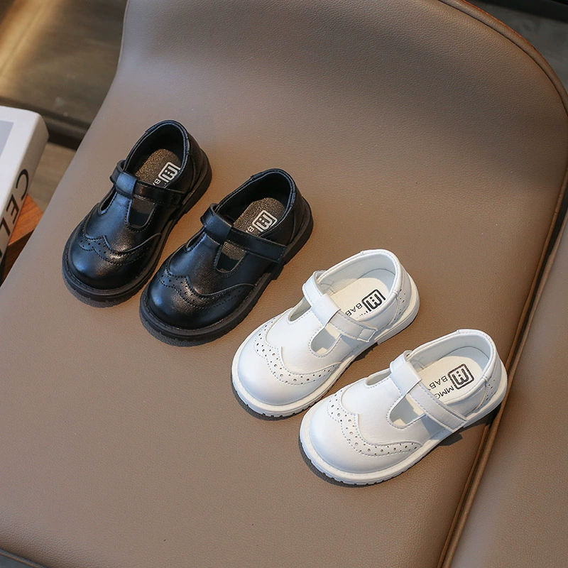 Осень 2024, новая обувь для девочек, модная и самая популярная в корейском стиле, детская кожаная обувь, обувь принцессы, модная повседневная обувь
