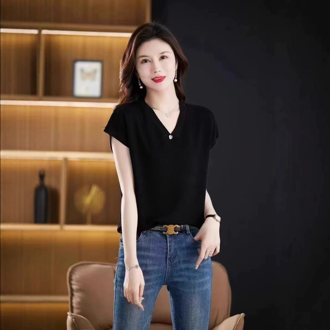 Новинка Amazon: легкий, дышащий, стильный, свободный трикотажный топ с элегантным силуэтом.