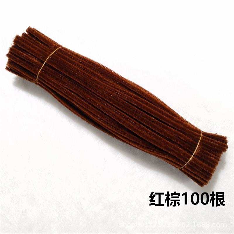 Macaron color Twisted stick hecho a mano bricolaje raíz del pelo de lana cifrado raya tulipán bouquet paquete material negrita